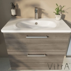 Vitra - Vitra Root Flat İki Çekmeceli Lavabo Dolabı, 80 cm, Cordoba (Yuvarlak Lavabo Dahil)