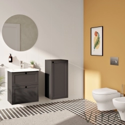 Vitra - Vitra Root Classic Alt Ünite, 40 cm, Mat Grafit (Sağ)