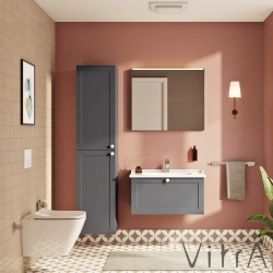 Vitra - Vitra Root Classic Tek Çekmeceli Lavabo Dolabı, 80 cm, Mat Lacivert (Klasik Lavabo Dahil)
