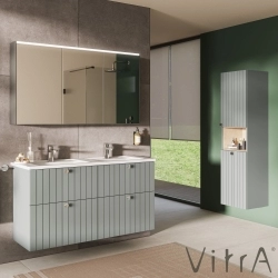 Vitra - Vitra Root Groove Kısa Boy Dolabı, 40 cm, Mat Fiyord Yeşili (Çamaşır Sepetli-Sol)