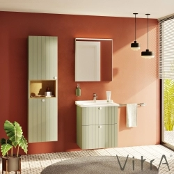 Vitra - Vitra Root Groove Kısa Boy Dolabı, 40 cm, Mat Retro Yeşil (Çamaşır Sepetli-Sol)