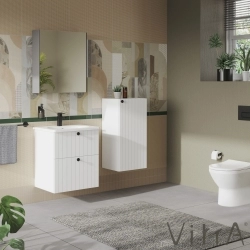 Vitra - Vitra Root Groove Alt Ünite, 40 cm, Mat Beyaz (Sağ)