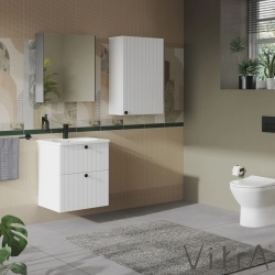 Vitra - Vitra Root Groove Dar Üst Ünite, 55 cm, Mat Beyaz (Sağ)