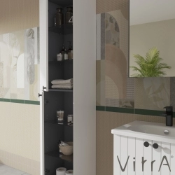Vitra - Vitra Root Groove Kapaklı Lavabo Dolabı, 60 cm, Mat Beyaz (Yuvarlak Lavabo Dahil)