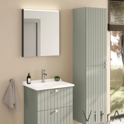 Vitra - Vitra Root Groove Çift Çekmeceli Lavabo Dolabı, 60 cm, Mat Retro Yeşil (Klasik Lavabo Dahil)