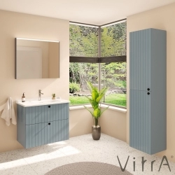 Vitra - Vitra Root Groove Çift Çekmeceli Lavabo Dolabı, 80 cm, Mat Fiyord Yeşili (Klasik Lavabo Dahil)