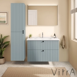 Vitra - Vitra Root Groove Çift Çekmeceli Lavabo Dolabı, 100 cm, Mat Fiyord Yeşili (Klasik Lavabo Dahil)