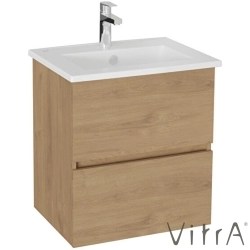 Vitra - Vitra Mia Plus Square Çift Çekmeceli Lavabo Dolabı, 60 cm, Altın Meşe - 69731