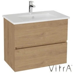Vitra - Vitra Mia Plus Square Çift Çekmeceli Lavabo Dolabı, 80 cm, Altın Meşe - 69743