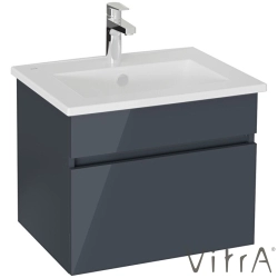 Vitra - Vitra Mia Plus Square Tek Çekmeceli Lavabo Dolabı, 60 cm, Parlak Antrasit - 69771