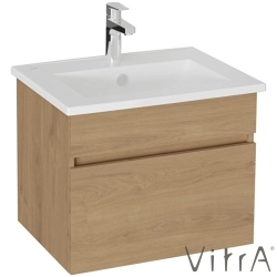 Vitra - Vitra Mia Plus Square Tek Çekmeceli Lavabo Dolabı, 60 cm, Altın Meşe - 69773