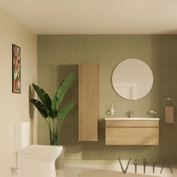 Vitra - Vitra Mia Plus Square Tek Çekmeceli Lavabo Dolabı, 80 cm, Altın Meşe