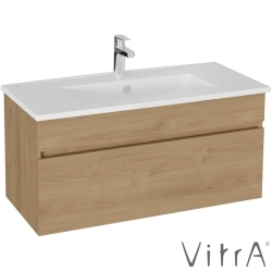 Vitra - Vitra Mia Plus Square Tek Çekmeceli Lavabo Dolabı, 100 cm, Altın Meşe - 69779