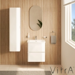 Vitra - Vitra Mia Plus Round Çift Çekmeceli Lavabo Dolabı, 60 cm, Parlak Beyaz