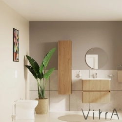 Vitra - Vitra Mia Plus Round Çift Çekmeceli Lavabo Dolabı, 80 cm, Altın Meşe