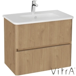 Vitra - Vitra Mia Plus Round Çift Çekmeceli Lavabo Dolabı, 80 cm, Altın Meşe - 69825