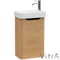 Vitra - Vitra Integra Round Lavabo Dolabı, 45 cm, Kapaklı, Altın Meşe, Sağ