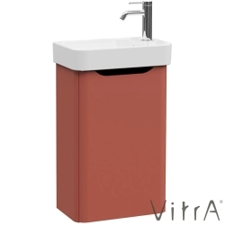 Vitra - Vitra Integra Round Lavabo Dolabı, 45 cm, Kapaklı, Mat Kırmızı, Sağ - 69838