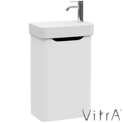 Vitra - Vitra Integra Round Lavabo Dolabı, 45 cm, Kapaklı, Mat Açık Gri, Sağ - 69840