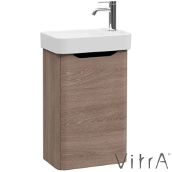 Vitra - Vitra Integra Round Lavabo Dolabı, 45 cm, Kapaklı, Moka Meşe, Sağ