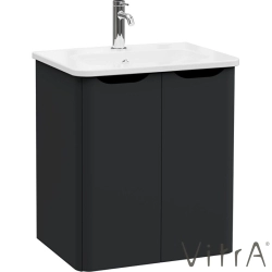 Vitra - Vitra Integra Round Kapaklı Lavabo Dolabı, Ayaksız, 60 cm, Mat Grafit