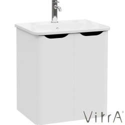 Vitra - Vitra Integra Round Kapaklı Lavabo Dolabı, Ayaksız, 60 cm, Mat Açık Gri