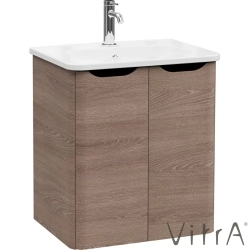 Vitra - Vitra Integra Round Kapaklı Lavabo Dolabı, Ayaksız, 60 cm, Moka Meşe