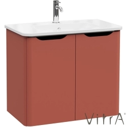 Vitra - Vitra Integra Round Kapaklı Lavabo Dolabı, Ayaksız, 80 cm, Mat Kırmızı - 69856