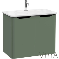 Vitra - Vitra Integra Round Kapaklı Lavabo Dolabı, Ayaksız, 80 cm, Mat Yeşil - 69857