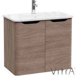 Vitra - Vitra Integra Round Kapaklı Lavabo Dolabı, Ayaksız, 80 cm, Moka Meşe