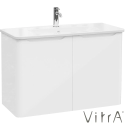 Vitra - Vitra Integra Round Kapaklı Lavabo Dolabı, Ayaksız, 100 cm, Parlak Beyaz - 69861