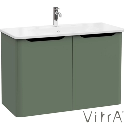 Vitra - Vitra Integra Round Kapaklı Lavabo Dolabı, Ayaksız, 100 cm, Mat Yeşil - 69866