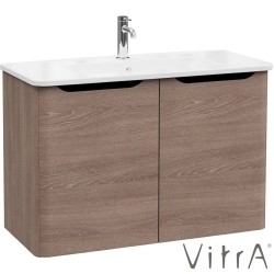 Vitra - Vitra Integra Round Kapaklı Lavabo Dolabı, Ayaksız, 100 cm, Moka Meşe - 69868