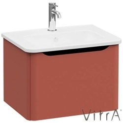 Vitra - Vitra Integra Round Tek Çekmeceli Lavabo Dolabı, Ayaksız, 60 cm, Mat Kırmızı - 69901