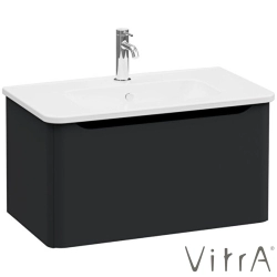 Vitra - Vitra Integra Round Tek Çekmeceli Lavabo Dolabı, Ayaksız, 80 cm, Mat Grafit - 69908