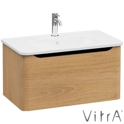 Vitra - Vitra Integra Round Tek Çekmeceli Lavabo Dolabı, Ayaksız, 80 cm, Altın Meşe - 69909
