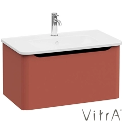 Vitra - Vitra Integra Round Tek Çekmeceli Lavabo Dolabı, Ayaksız, 80 cm, Mat Kırmızı - 69910