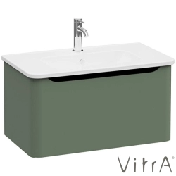 Vitra - Vitra Integra Round Tek Çekmeceli Lavabo Dolabı, Ayaksız, 80 cm, Mat Yeşil - 69911