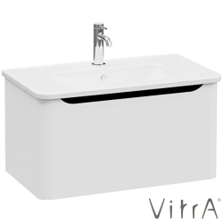 Vitra - Vitra Integra Round Tek Çekmeceli Lavabo Dolabı, Ayaksız, 80 cm, Mat Açık Gri - 69912