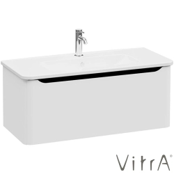 Vitra - Vitra Integra Round Tek Çekmeceli Lavabo Dolabı, Ayaksız, 100 cm, Mat Açık Gri - 69921