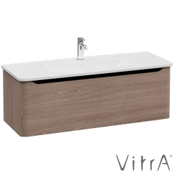Vitra - Vitra Integra Round Tek Çekmeceli Lavabo Dolabı, Ayaksız, 120 cm, Moka Meşe - 69931