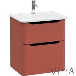 Vitra - Vitra Integra Round Çift Çekmeceli Lavabo Dolabı, Ayaksız, 60 cm, Mat Kırmızı - 69973