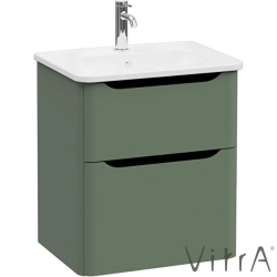 Vitra - Vitra Integra Round Çift Çekmeceli Lavabo Dolabı, Ayaksız, 60 cm, Mat Yeşil - 69974