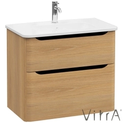 Vitra - Vitra Integra Round Çift Çekmeceli Lavabo Dolabı, Ayaksız, 80 cm, Altın Meşe - 69981