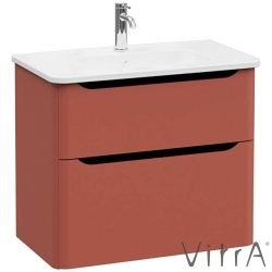 Vitra - Vitra Integra Round Çift Çekmeceli Lavabo Dolabı, Ayaksız, 80 cm, Mat Kırmızı - 69982