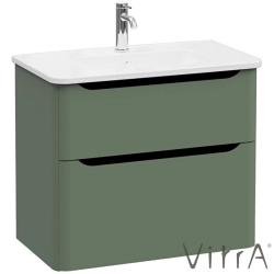 Vitra - Vitra Integra Round Çift Çekmeceli Lavabo Dolabı, Ayaksız, 80 cm, Mat Yeşil - 69983