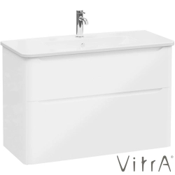Vitra - Vitra Integra Round Çift Çekmeceli Lavabo Dolabı, Ayaksız, 100 cm, Parlak Beyaz - 69987