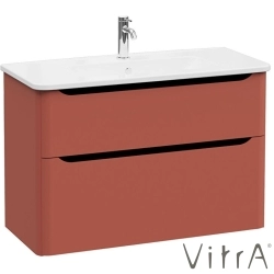 Vitra - Vitra Integra Round Çift Çekmeceli Lavabo Dolabı, Ayaksız, 100 cm, Mat Kırmızı - 69991
