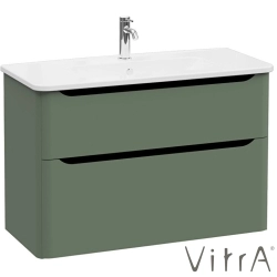 Vitra - Vitra Integra Round Çift Çekmeceli Lavabo Dolabı, Ayaksız, 100 cm, Mat Yeşil - 69992