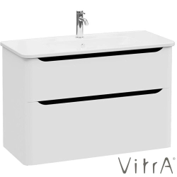 Vitra - Vitra Integra Round Çift Çekmeceli Lavabo Dolabı, Ayaksız, 100 cm, Mat Açık Gri - 69993